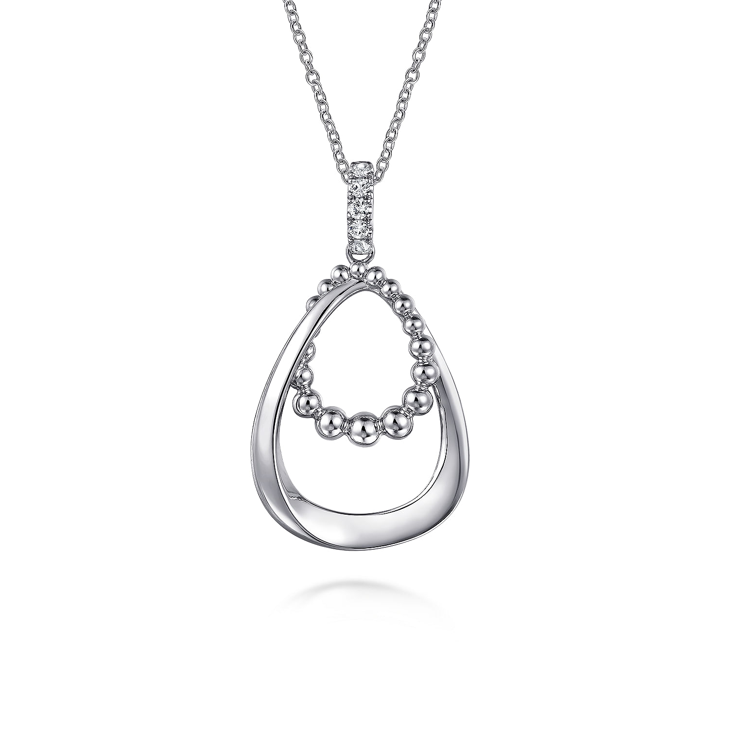 Gabriel - 925 Sterling Silver White Sapphire Bujukan Pendant Drop Necklace