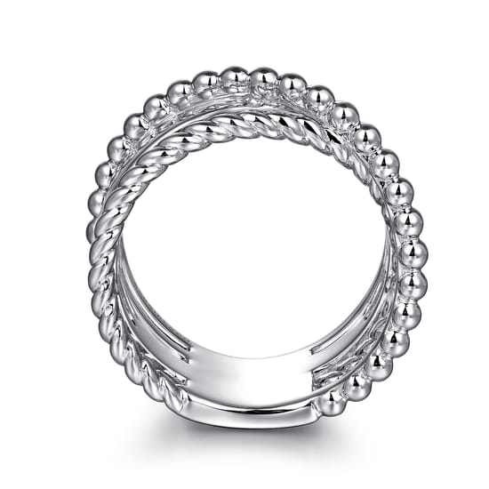925 Sterling Silver White Sapphire Bujukan Twisted Ladies Ring  angle 2