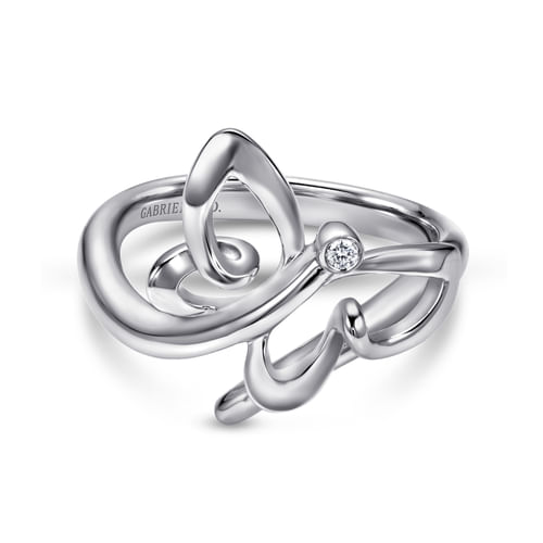 925 Sterling Silver White Sapphire Butterfly Ring