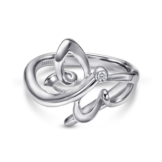 Gabriel - 925 Sterling Silver White Sapphire Butterfly Ring