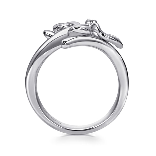925 Sterling Silver White Sapphire Butterfly Ring