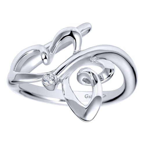 925 Sterling Silver White Sapphire Butterfly Ring