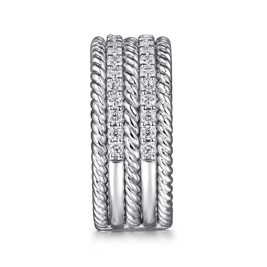 925 Sterling Silver White Sapphire Hampton Easy Stacklable Band Ladies Ring angle 4