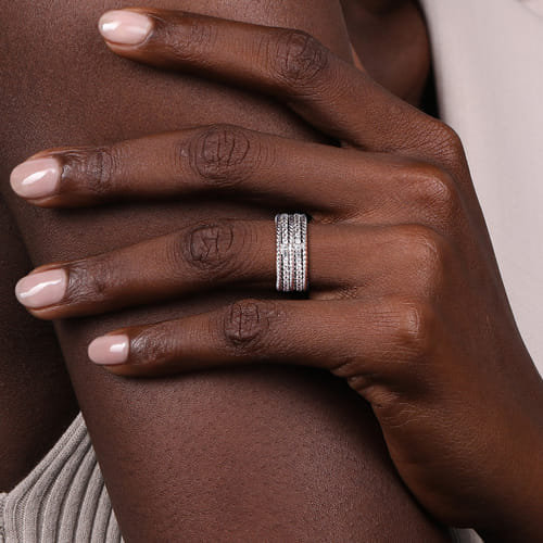 925 Sterling Silver White Sapphire Hampton Easy Stacklable Band Ladies Ring 925 Sterling Silver White Sapphire Hampton Easy Stacklable Band Ladies Ring