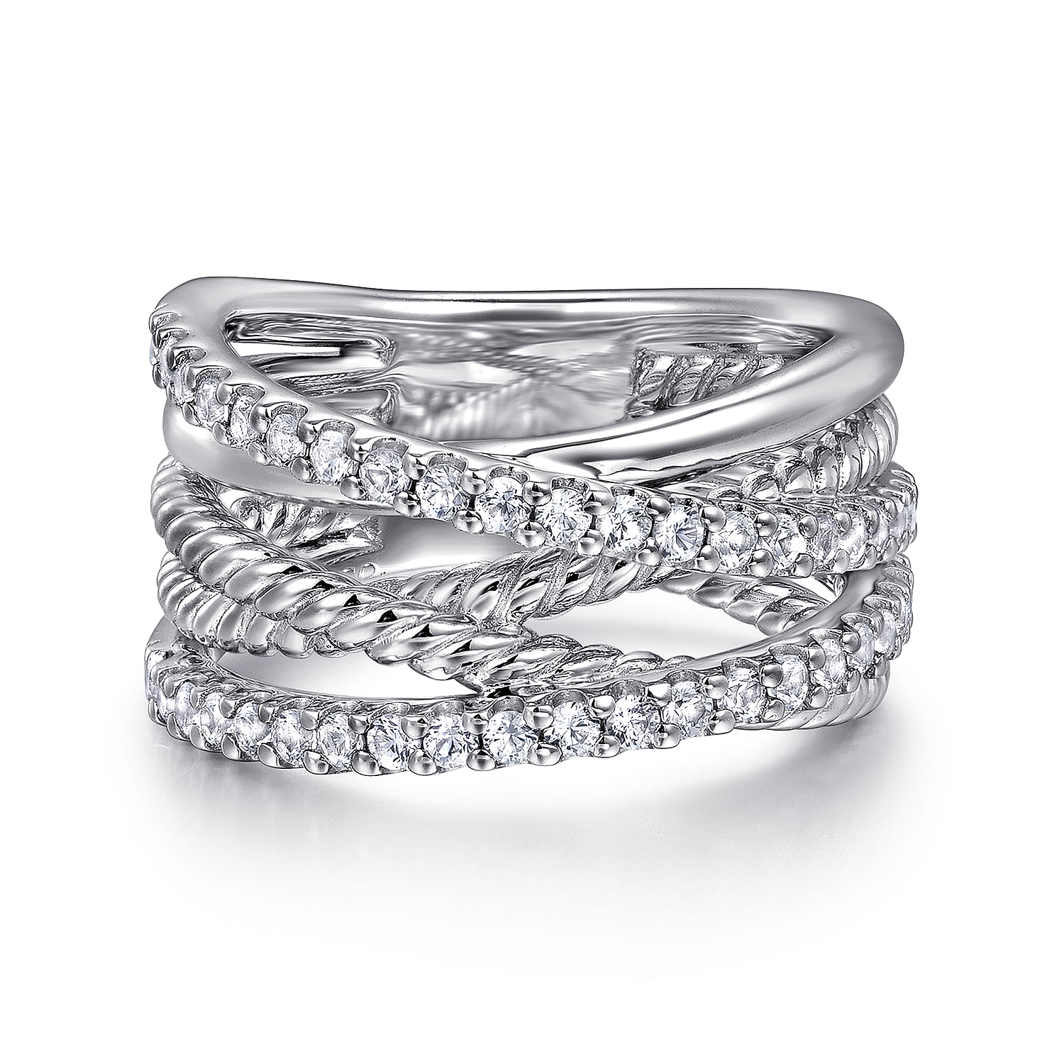 Gabriel - 925 Sterling Silver White Sapphire Hampton Twisted Ladies Ring