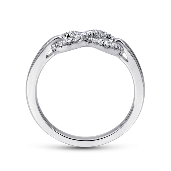 925 Sterling Silver White Sapphire Infinity Ring angle 2
