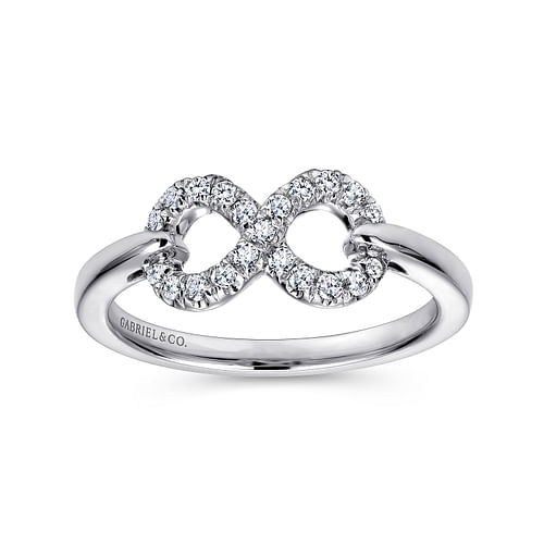 925 Sterling Silver White Sapphire Infinity Ring