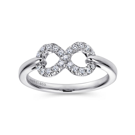 925 Sterling Silver White Sapphire Infinity Ring angle 4