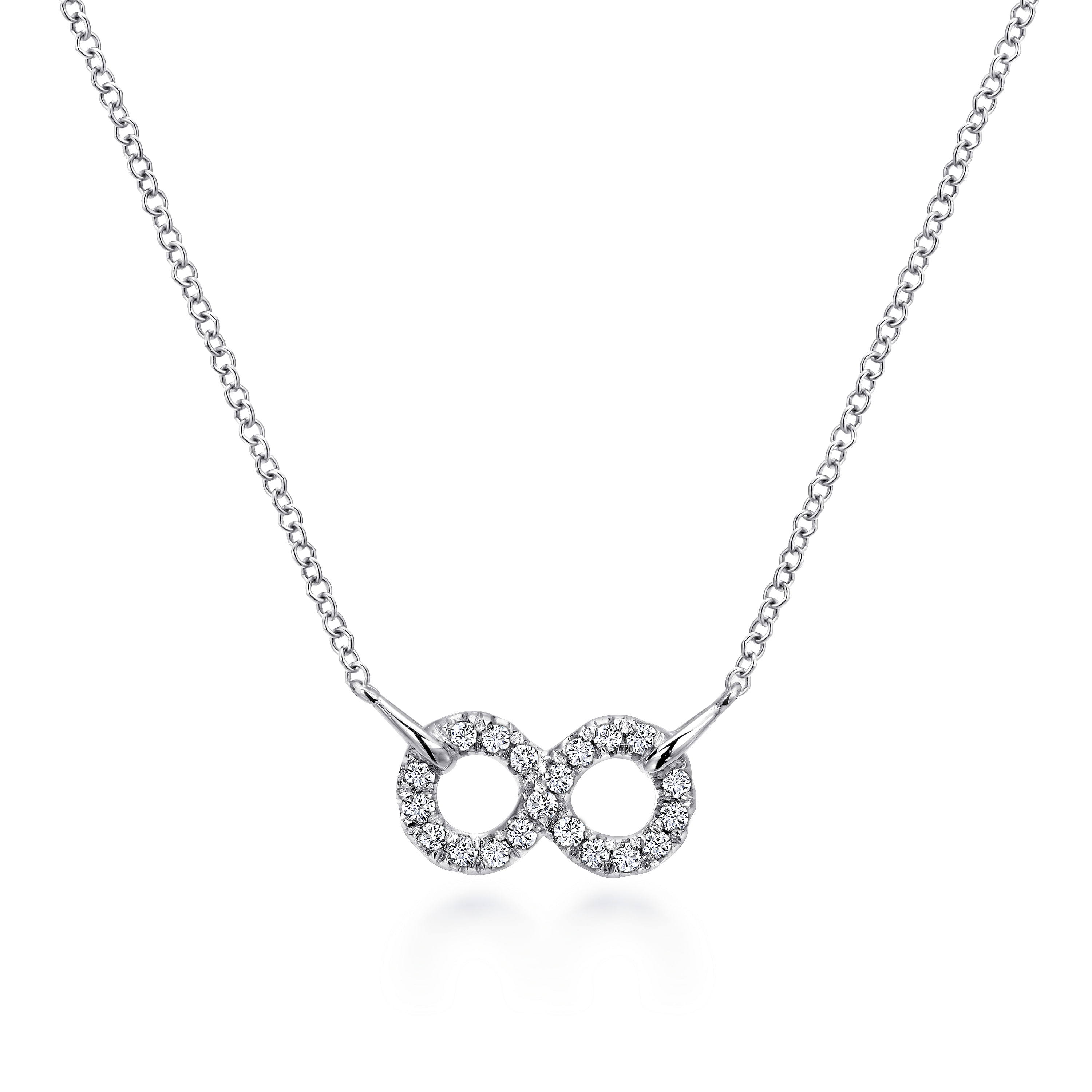 Gabriel - 925 Sterling Silver White Sapphire Infinity Symbol Pendant Necklace