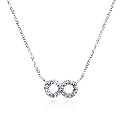 925 Sterling Silver White Sapphire Infinity Symbol Pendant Necklace