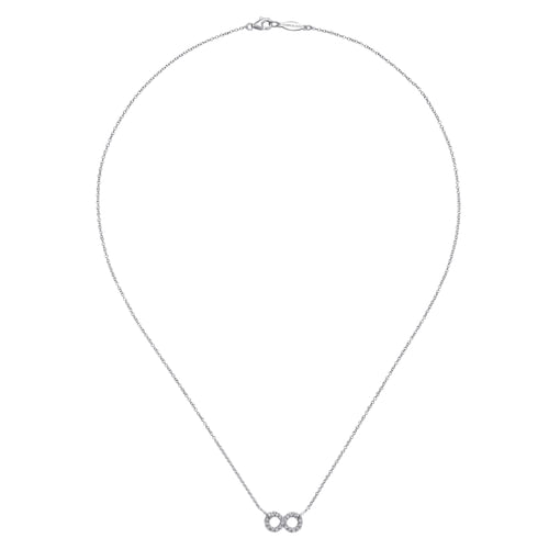 925 Sterling Silver White Sapphire Infinity Symbol Pendant Necklace