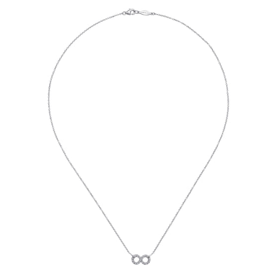 925 Sterling Silver White Sapphire Infinity Symbol Pendant Necklace angle 2