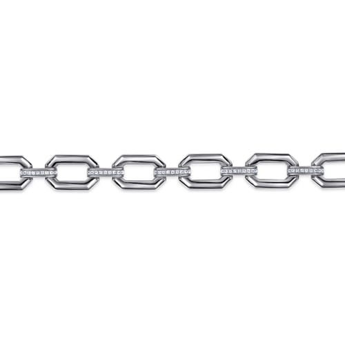 925 Sterling Silver White Sapphire Link Chain Bracelet 925 Sterling Silver White Sapphire Link Chain Bracelet