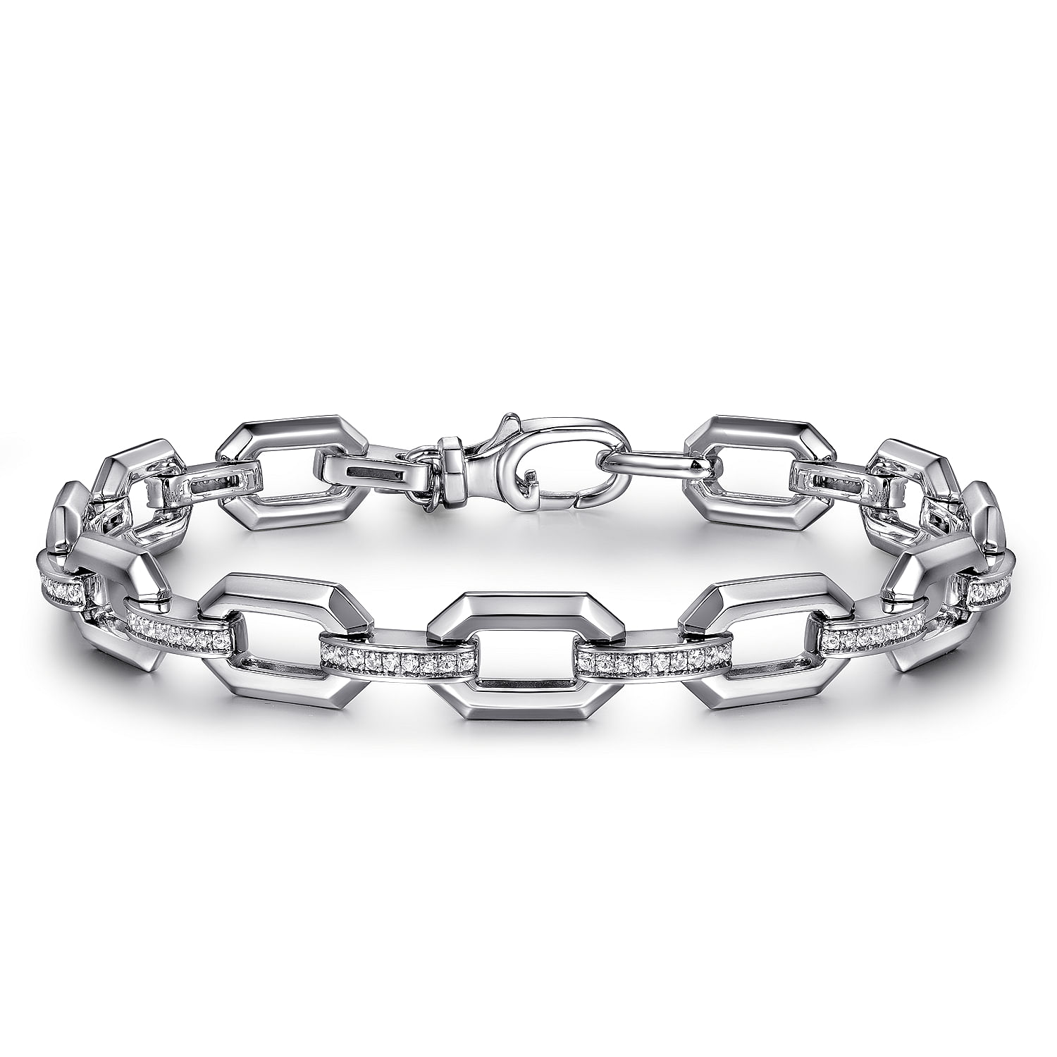 Gabriel - 925 Sterling Silver White Sapphire Link Chain Tennis Bracelet 