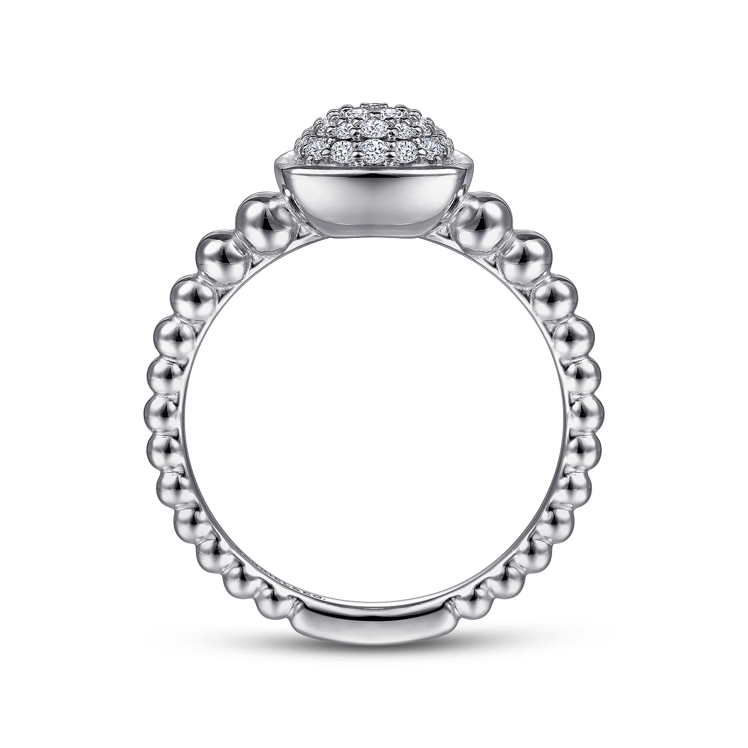 925 Sterling Silver White Sapphire Pavé Bujukan Signet Ring