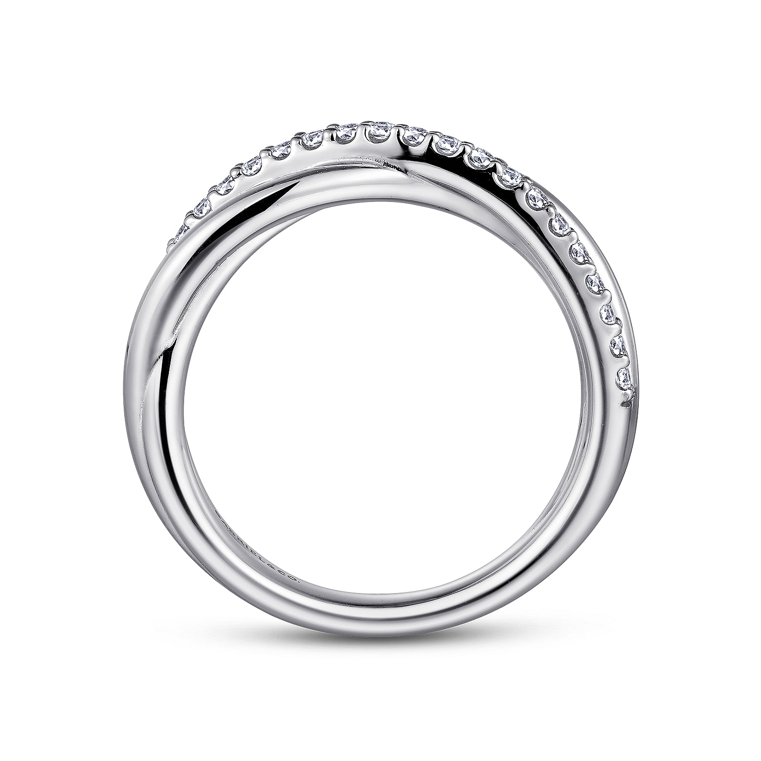 925 Sterling Silver White Sapphire Pavé Criss Cross Ring