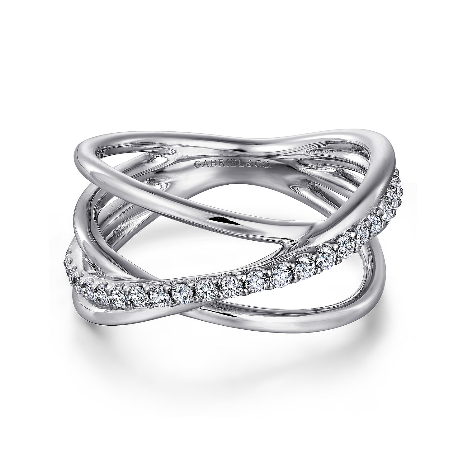 Gabriel - 925 Sterling Silver White Sapphire Twisted Ring