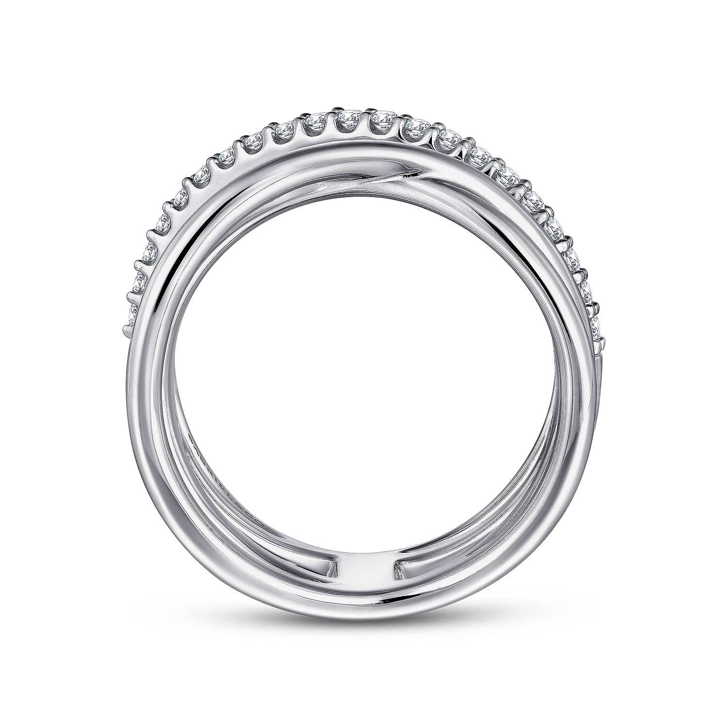 925 Sterling Silver White Sapphire Twisted Ring