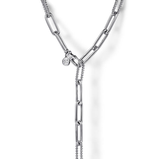 Gabriel - 925 Sterling Silver Y Chain Necklace