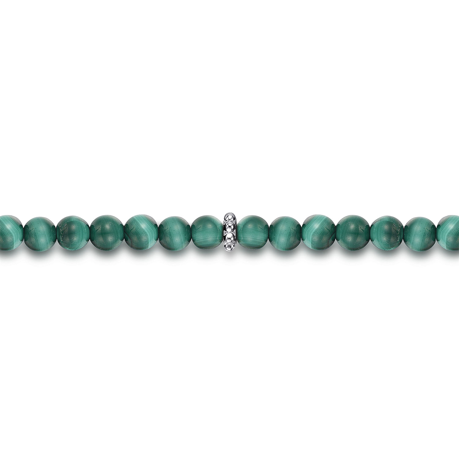 925 Sterling Silver and 4mm Malachite Beaded Bracelet