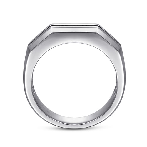 925 Sterling Silver and Black Spinel Band