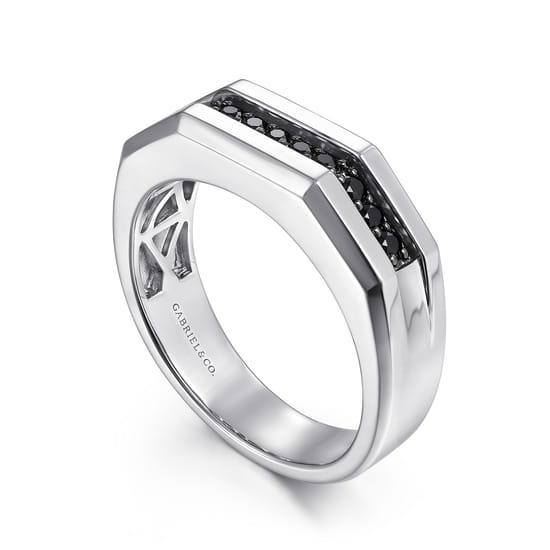925 Sterling Silver and Black Spinel Band angle 3