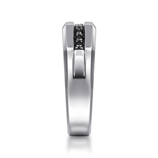 925 Sterling Silver and Black Spinel Band angle 4