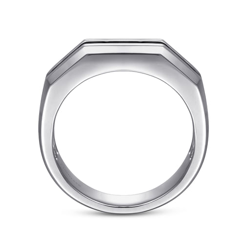 925 Sterling Silver and Black Spinel Men's Band