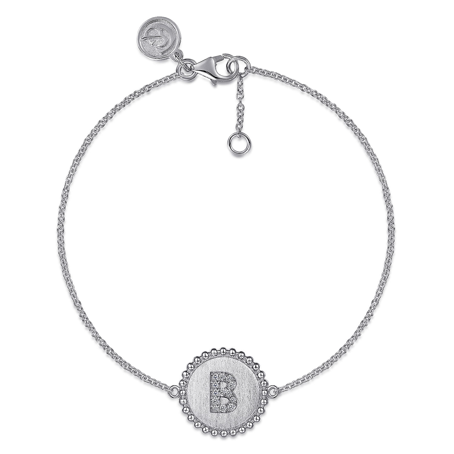 Gabriel - 925 Sterling Sliver Diamond Bujukan Initial B Bracelet