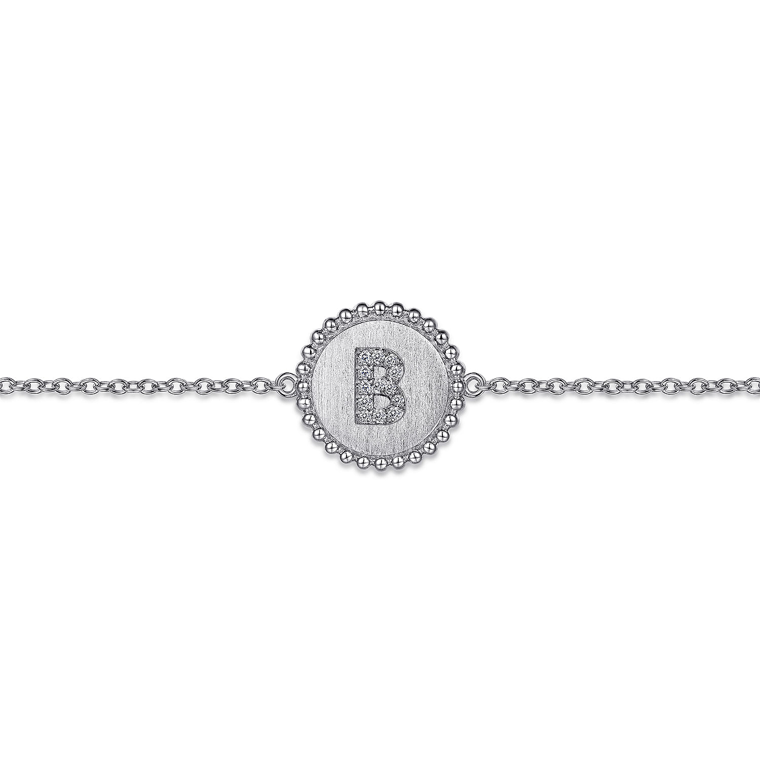 925 Sterling Sliver Diamond Bujukan Initial B Bracelet
