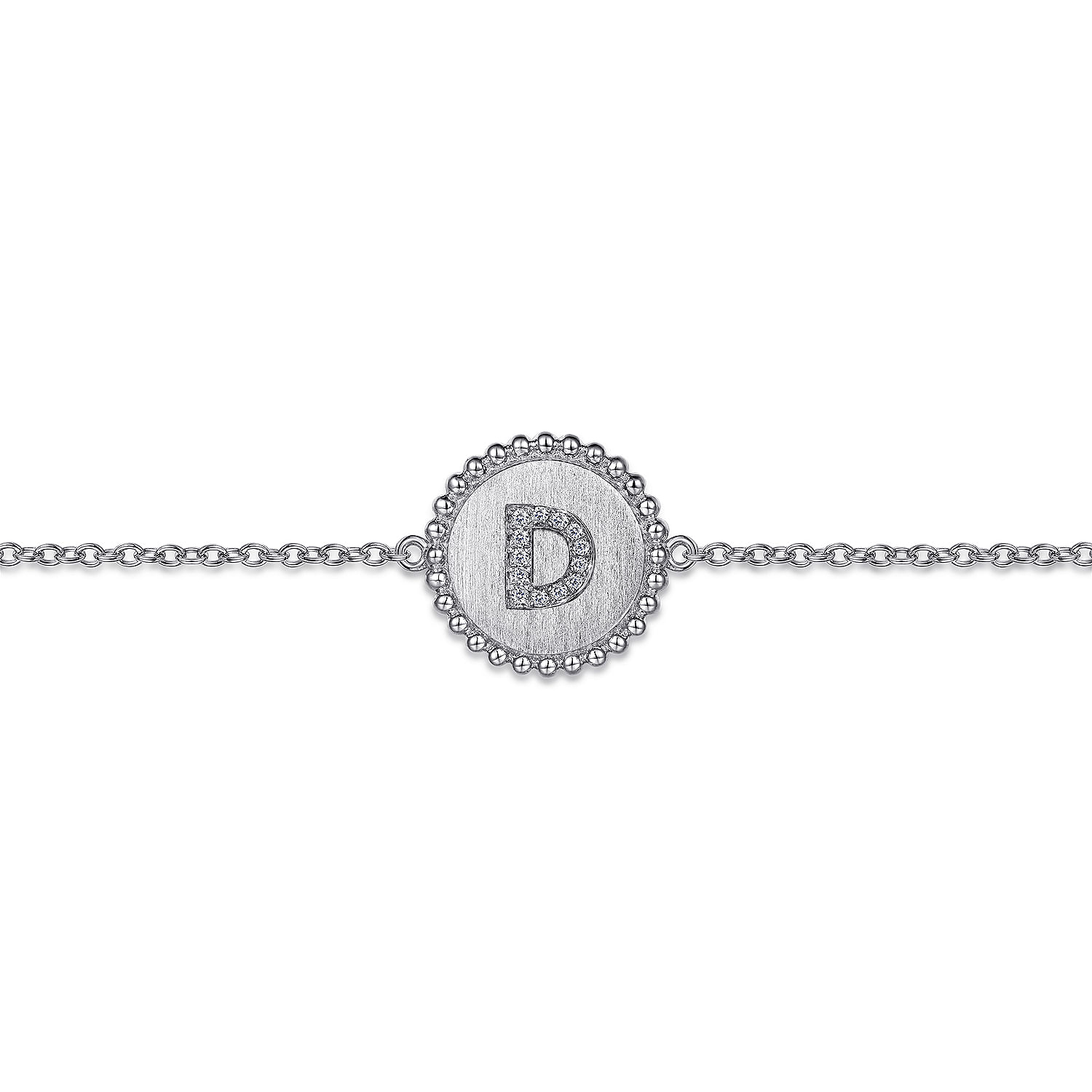 925 Sterling Sliver Diamond Bujukan Initial D Bracelet