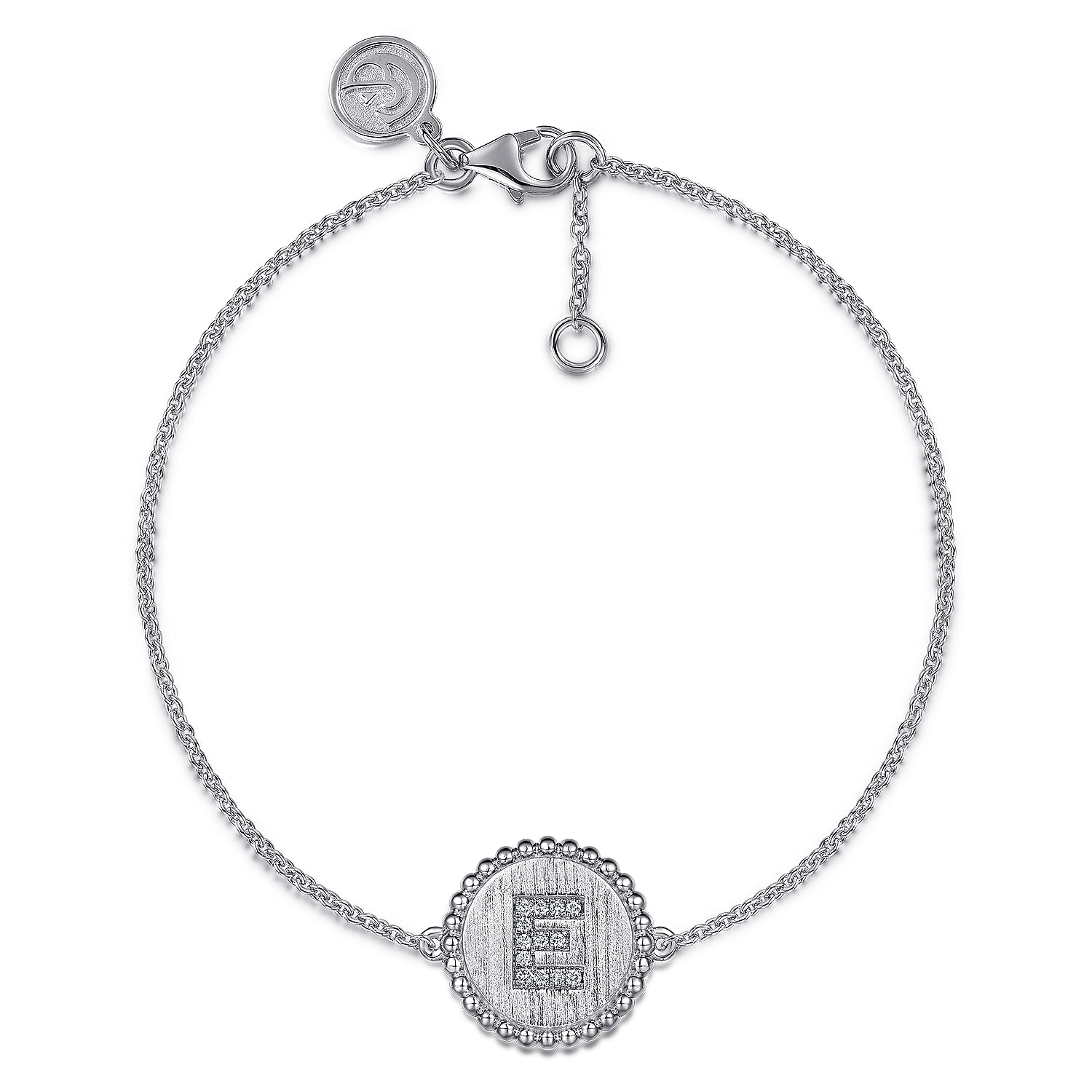 Gabriel - 925 Sterling Sliver Diamond Bujukan Initial E Bracelet