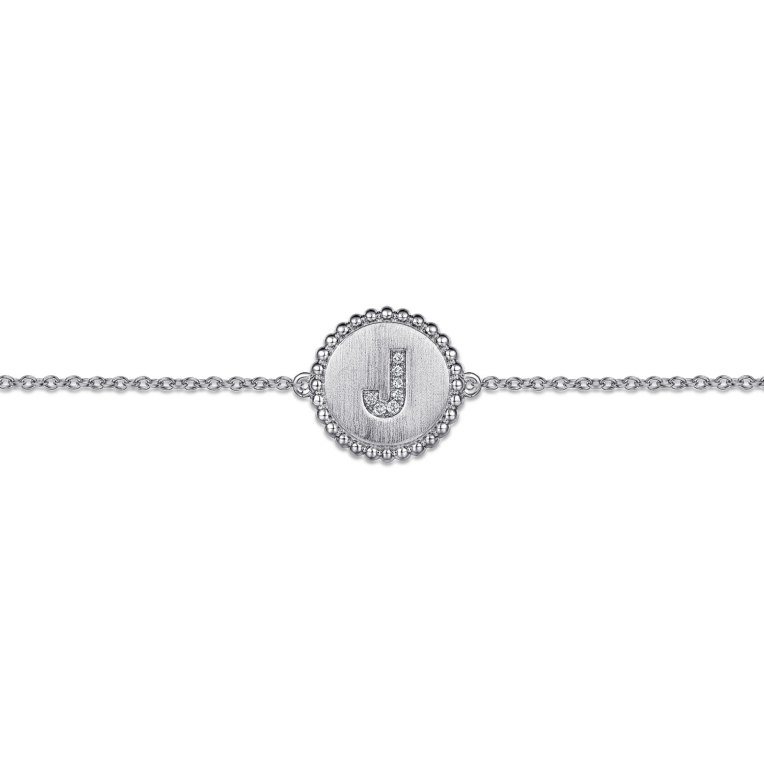 925 Sterling Sliver Diamond Bujukan Initial J Bracelet