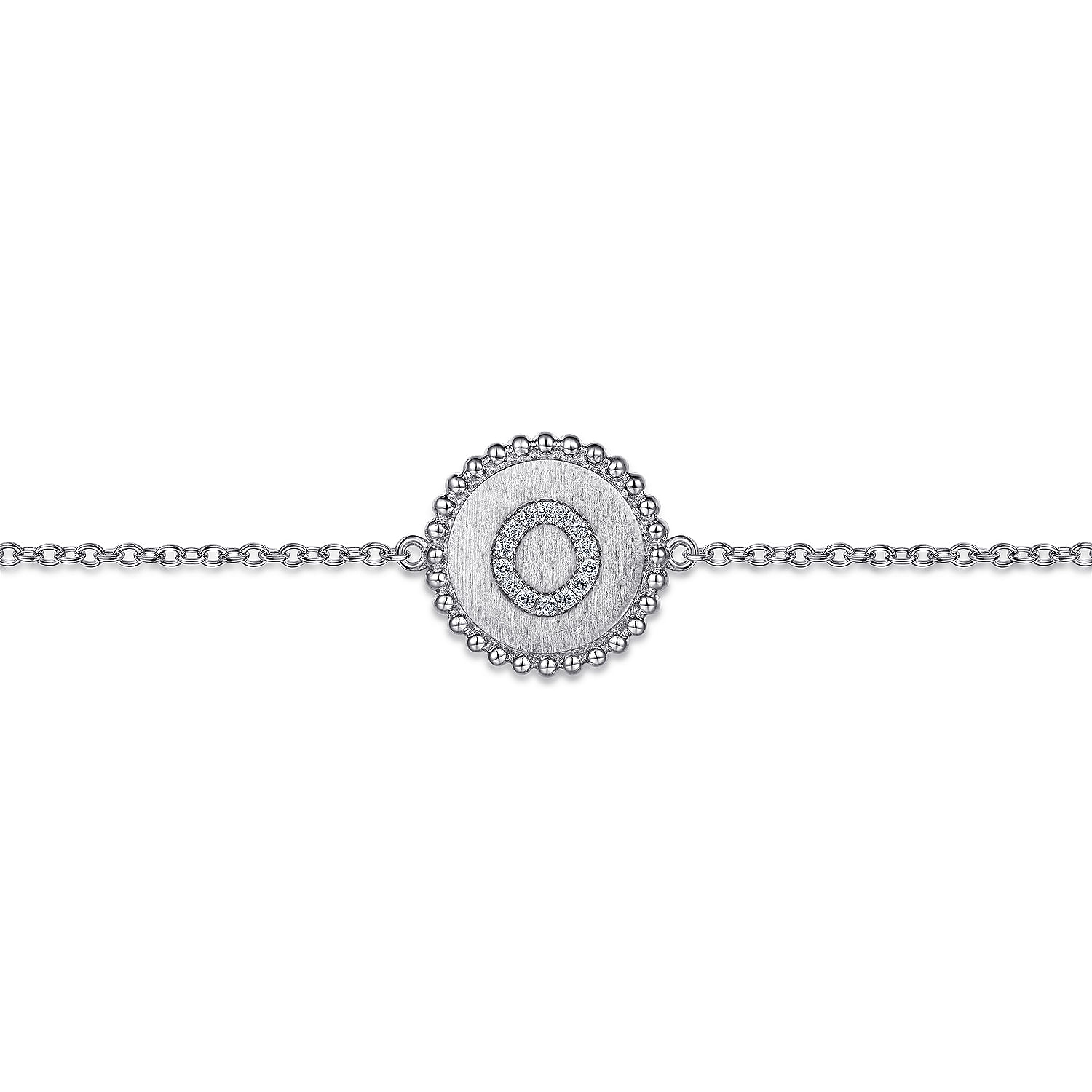 925 Sterling Sliver Diamond Bujukan Initial O Bracelet