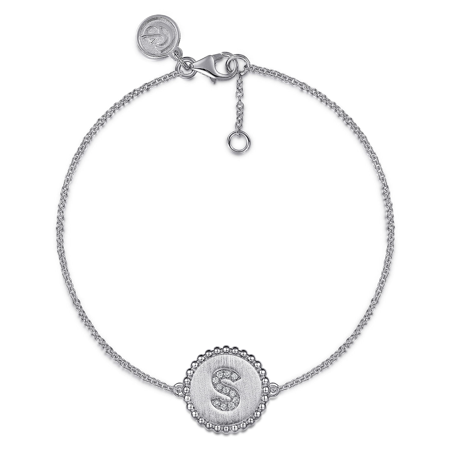 Gabriel - 925 Sterling Sliver Diamond Bujukan Initial S Bracelet