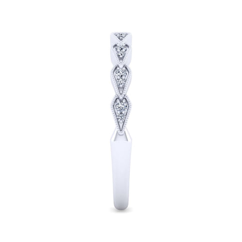 Art Deco 14K White Gold Diamond Matching Wedding Band