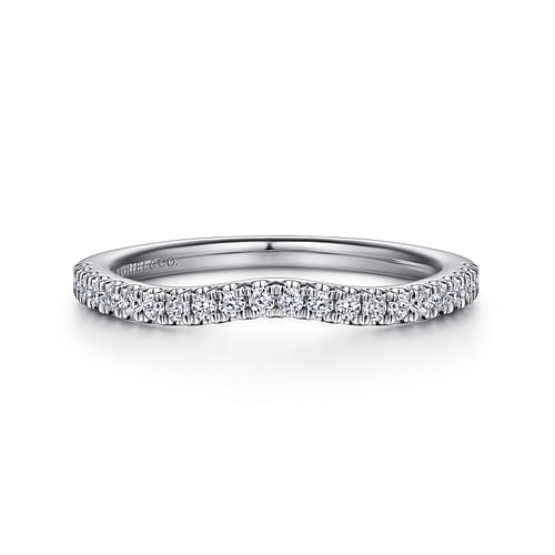 Art Deco 14K White Gold Diamond Matching Wedding Band