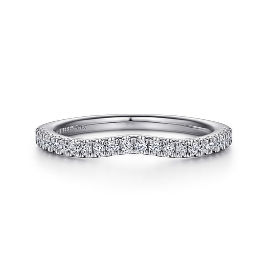 Gabriel - Art Deco 14K White Gold Diamond Matching Wedding Band