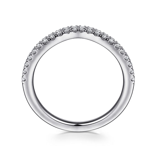 Art Deco 14K White Gold Diamond Matching Wedding Band