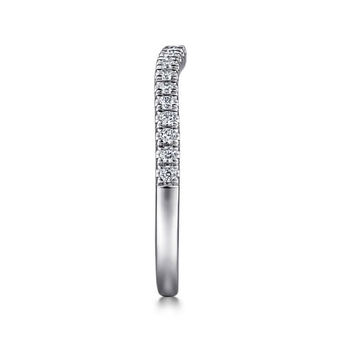 Art Deco 14K White Gold Diamond Matching Wedding Band