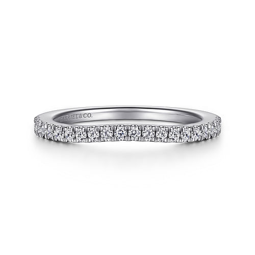 Art Deco 14K White Gold Diamond Matching Wedding Band