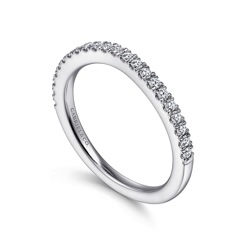 Art Deco 14K White Gold Diamond Matching Wedding Band