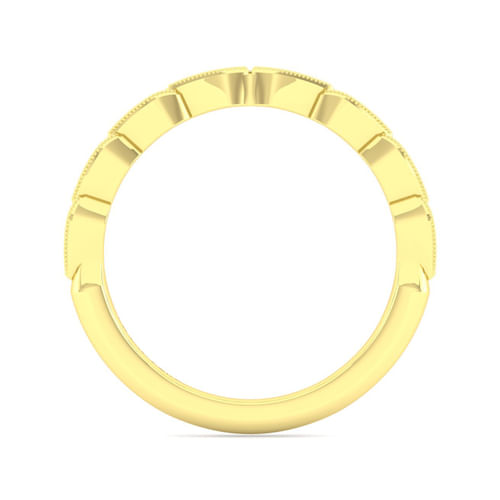 Art Deco 14K Yellow Gold Diamond Matching Wedding Band