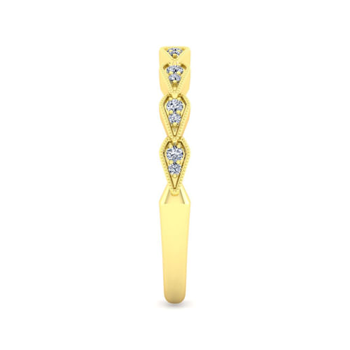 Art Deco 14K Yellow Gold Diamond Matching Wedding Band