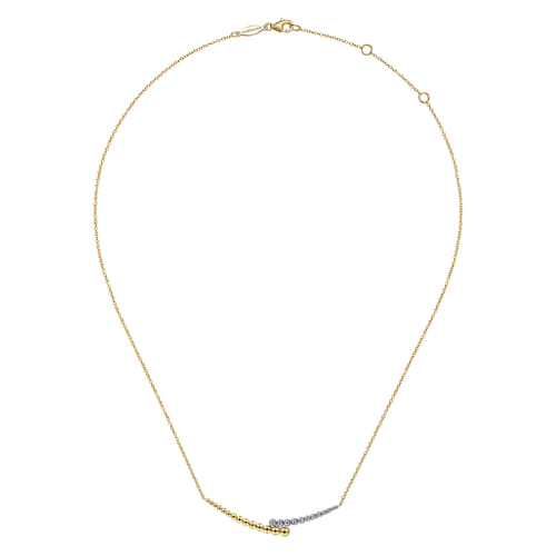 Bar Necklace 14K White and Yellow Gold Diamond 0.18ct Bujukan