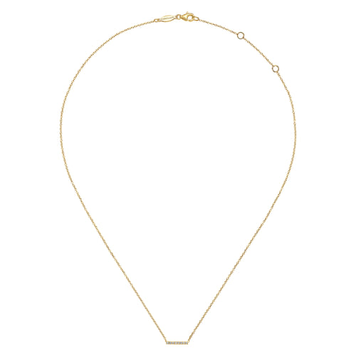 Bar Necklace 14K Yellow Gold Diamond 0.06ct