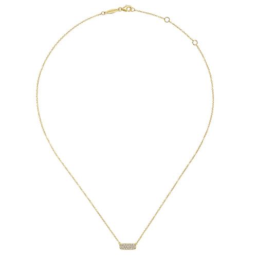 Bar Necklace 14K Yellow Gold Diamond 0.19ct