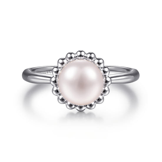 Gabriel - Beaded Signet Ring 925 Sterling Silver Pearl Bujukan Gabriel - Beaded Signet Ring 925 Sterling Silver Pearl Bujukan