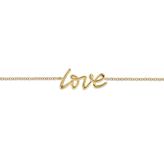 Chain Bracelet Initial 14K Yellow Gold angle 2