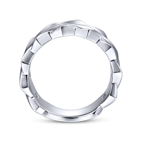 Chain Link Wide Band 925 Sterling Silver
